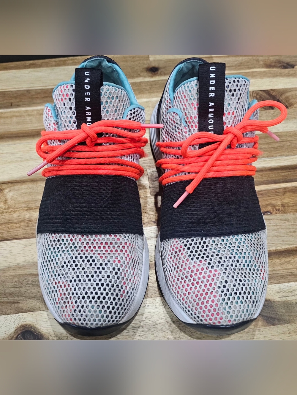 Under Armour Neon Coral Lace Athletic Sneakers